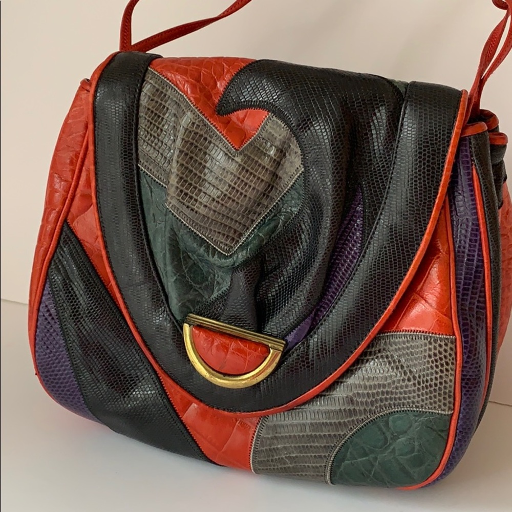 Sharif vintage handbag 80’s 90’s patchwork croc